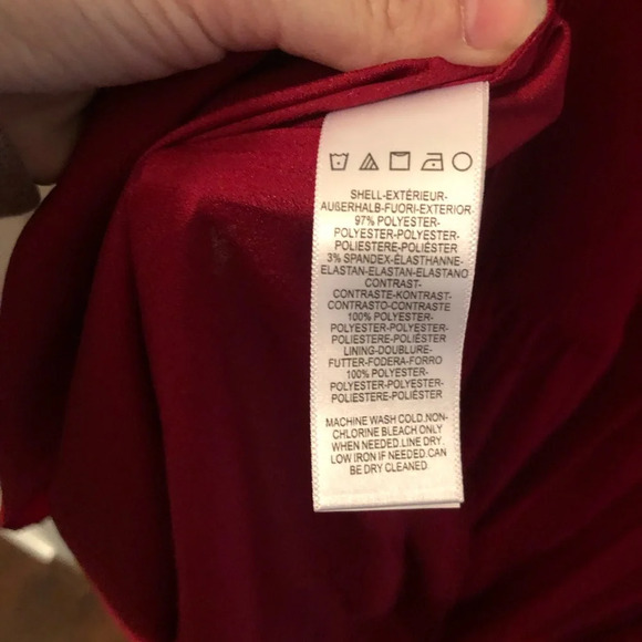 NWT Dress The Population Alicia Chiffon Lace Fit & Flare Midi Dress Garnet XL - Picture 10 of 11